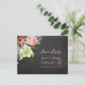 PixDezines chalkboard日付/ヴィンテージバラを保存 案内ポストカード (スタンド正面)