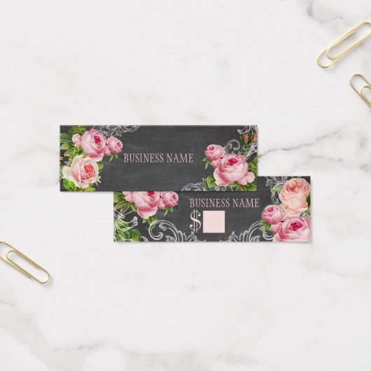 PixDezines chalkboard+ヴィンテージバラ/価格ラベル (オフィス)