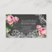 PixDezines Chalkboard+ヴィンテージバラ 名刺 (裏面)