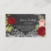 PixDezines Chalkboard/Redouteヴィンテージバラ 名刺 (裏面)