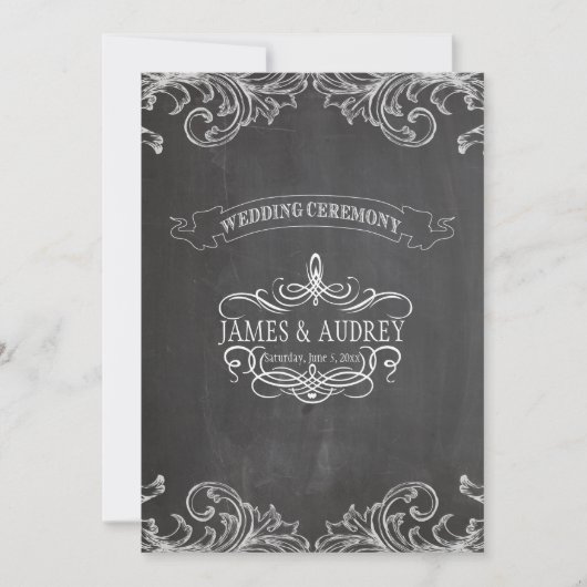 PixDezines chalkboard/rococo/diy背景色 招待状 (正面)