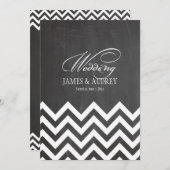 PixDezines chalkboard/white chevron 招待状 (正面/裏面)