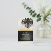 PixDezines Chandelierのカップケーキが旋回/真っ白に 名刺 (スタンド正面)