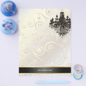 PixDezines Chandelierカップケーキ渦巻き/真珠のような白 チラシ (シングル)
