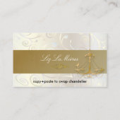 PixDezines Chandelierカップケーキ渦巻き/真珠のような白 名刺 (裏面)