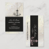 PixDezines Chandelierカップケーキ渦巻き/真珠のような白 名刺 (正面/裏面)
