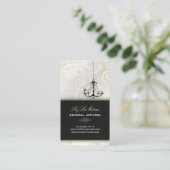 PixDezines Chandelierカップケーキ渦巻き/真珠のような白 名刺 (スタンド正面)