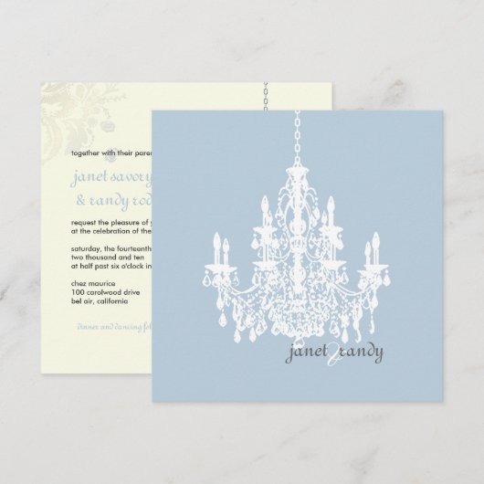 PixDezines Chandelier/DIY背景色 招待状 (正面/裏面)