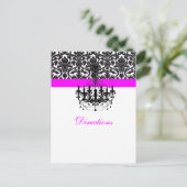 PixDezines chandelier+flora+damask方向カード ポストカード (スタンド正面)