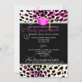 PixDezines Cheetahスポカラフルットの卒業 招待状 (裏面)