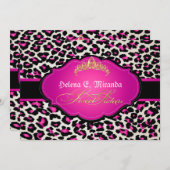 PixDezines cheetah+tiara/sweet sixteen 招待状 (正面/裏面)