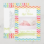 PixDezines chevron/brit milah/photo frame+stars 招待状 (正面/裏面)