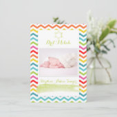 PixDezines chevron/brit milah/photo frame+stars 招待状 (スタンド正面)