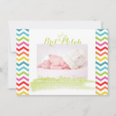 PixDezines chevron/brit milah/photo frame+stars 招待状 (正面)