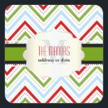 PixDezines Chevron/Christmas/DIYカラー スクエアシール<br><div class="desc">クリスマス用PixDezinesシェブロンDIYグリーントリム クリスマス住所 シール用バックグラウンド。すべての要素はカスタマイズ可能。Copyright © 2011 PixDezines.com™およびPixDezines™ on zazzle.com</div>