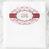 PixDezines Chevron/Christmas/DIYカラー 楕円形シール (バッグ)