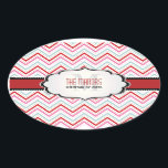 PixDezines Chevron/Christmas/DIYカラー 楕円形シール<br><div class="desc">クリスマス用PixDezinesシェブロンDIYグリーントリム クリスマス住所 シール用バックグラウンド。すべての要素はカスタマイズ可能。Copyright © 2012 PixDezines.com™およびPixDezines™ on zazzle.com</div>
