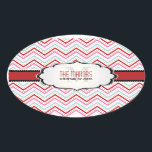 PixDezines Chevron/Christmas/DIYカラー 楕円形シール<br><div class="desc">クリスマス用PixDezinesシェブロンDIYグリーントリム クリスマス住所 シール用バックグラウンド。すべての要素はカスタマイズ可能。Copyright © 2012 PixDezines.com™およびPixDezines™ on zazzle.com</div>