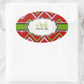 PixDezines Chevron/Christmas/DIYカラー 楕円形シール (バッグ)