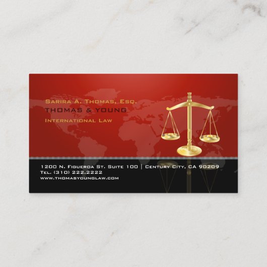 PixDezines CHIC弁護士/GRAPHITE+RED 名刺 (裏面)