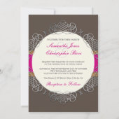 PixDezines Chole Filigree|DIYカラー|オレンジ+ピンク 招待状 (裏面)