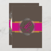 PixDezines Chole Filigree|DIYカラー|オレンジ+ピンク 招待状 (正面/裏面)