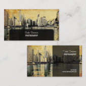 PixDezines City Scape、Lakeshore、シカゴ、ヴィンテージ 名刺 (正面/裏面)