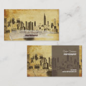 PixDezines City Scape, New York,ヴィンテージ 名刺 (正面/裏面)