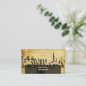 PixDezines City Scape, New York,ヴィンテージ 名刺 (スタンド正面)