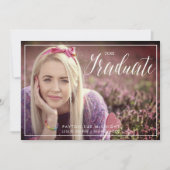 PixDezines Classiy金ゴールドフェイク紙吹雪卒業 招待状 (正面)