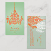 PixDezines coral orange chandelier/DIYカラー 名刺 (正面/裏面)