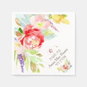 PixDezines Coral Peonies、バラフェイク金ゴールド(ユダヤ教の)バル・ミツバー スタンダードカクテルナプキン (正面)