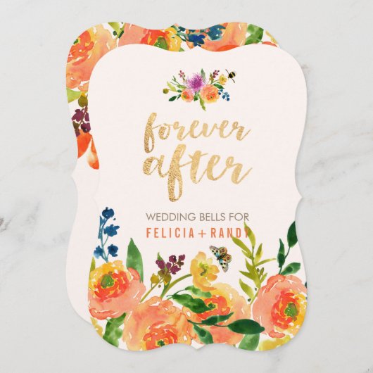 PixDezines Coral Ranunculus/DIY背景 招待状 (正面/裏面)