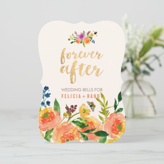 PixDezines Coral Ranunculus/DIY背景 招待状 (スタンド正面)