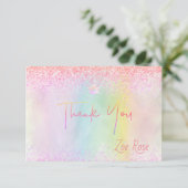 PixDezines Cotton Candy Bat Mitzvah Thank You Card 招待状 (スタンド正面)