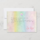 PixDezines Cotton Candy Bat Mitzvah Thank You Card 招待状 (裏面)