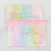 PixDezines Cotton Candy Bat Mitzvah Thank You Card 招待状 (正面/裏面)