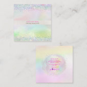 PixDezines Cotton Candy + Pearly White Square Busi スクエア名刺 (正面/裏面)