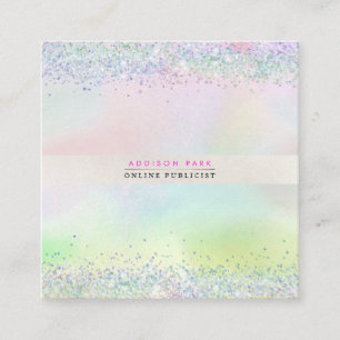 PixDezines Cotton Candy + Pearly White Square Busi スクエア名刺
