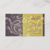 PixDezines Crest Damask 名刺 (裏面)