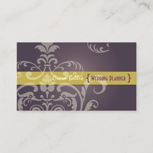 PixDezines Crest Damask 名刺 (正面)