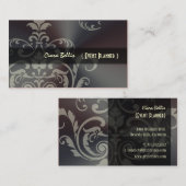 PixDezines Crest Damask+Brushed Steel 名刺 (正面/裏面)