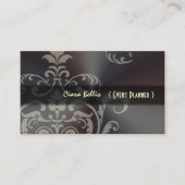 PixDezines Crest Damask+Brushed Steel 名刺 (正面)