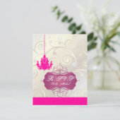 PixDezines Cupkake Swarls + Pink Chandelier RSVPs( 出欠カード (スタンド正面)