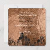 PixDezines Dallasスケッチ/フェイク銅の背景 招待状 (裏面)