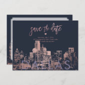 PixDezines/Dallas日付/バラ金ゴールドをフェイク保存 案内ポストカード (正面/裏面)