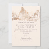 PixDezines Dallas Skyline/Pink金ゴールド/DIY Bckgrnd 招待状 (裏面)