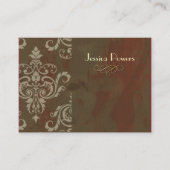 PixDezines DAMASKオン素朴 BROWN 名刺 (正面)