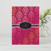 PixDezines Damask/ビクトリアンBerry、Berry/DIYカラー 招待状 (スタンド正面)