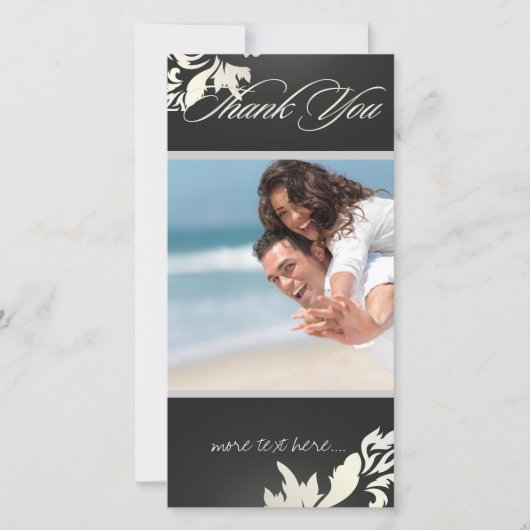 PixDezines Damask 12写真ありがとう サンキューカード (正面)